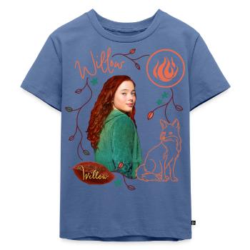 "Ein Mädchen Namens Willow" Willow Mit Fuchs Rufus - Kinder Premium Bio T-Shirt - Taubenblau - Vorne - Mikhail (115cm)