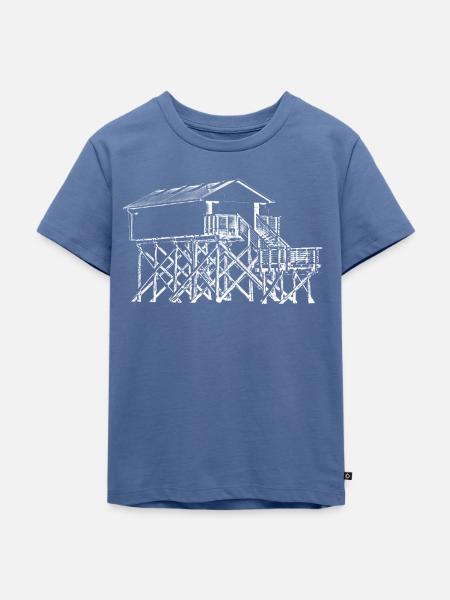 Pfahlbau weiss - Kinder Premium Bio T-Shirt - Taubenblau