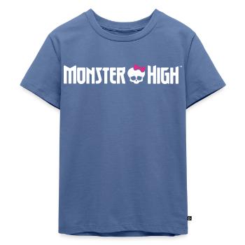 Monster High™ Offizielles Logo Mit Totenkopf - Kinder Premium Bio T-Shirt - Taubenblau - Vorne - Mikhail (115cm)