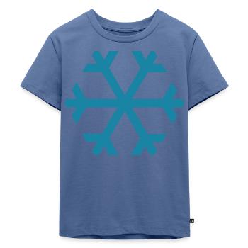 Wetter Schneeflocke - Kinder Premium Bio T-Shirt - Taubenblau - Vorne - Mikhail (115cm)