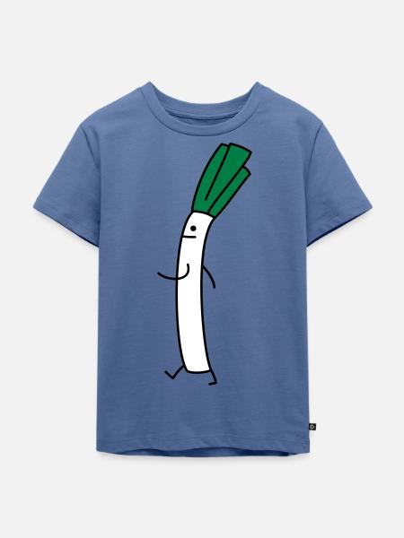 Lustiger Lauch - Kinder Premium Bio T-Shirt - Taubenblau
