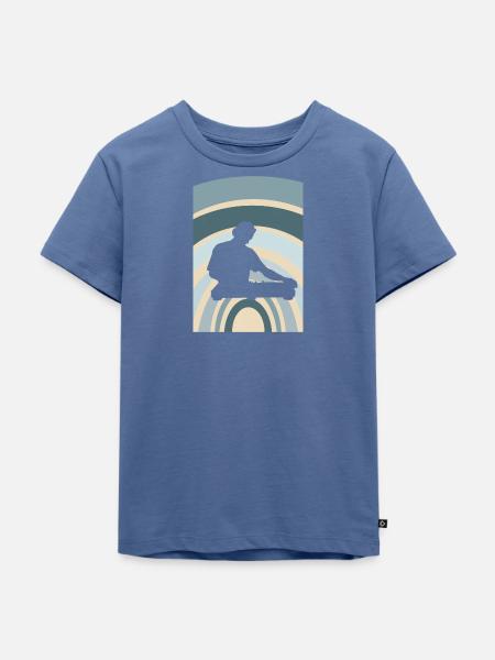DJ Rave Electro - Kinder Premium Bio T-Shirt - Taubenblau
