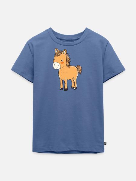 Pferd Hufe Reiter - Kinder Premium Bio T-Shirt - Taubenblau