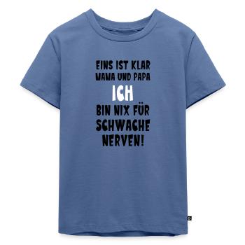 Baby Statement lustig Schwangerschaft - Kinder Premium Bio T-Shirt - Taubenblau - Vorne - Mikhail (115cm)