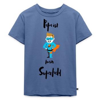 Papa ist mein Superheld - Kinder Premium Bio T-Shirt - Taubenblau - Vorne - Mikhail (115cm)