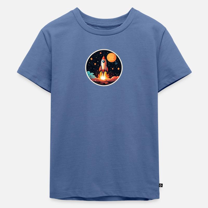 Fusée spatiale - T-shirt Premium bio Enfant - bleu pigeon