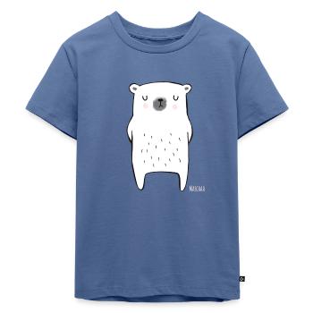 T-Shirt Eisbär - Kinder Premium Bio T-Shirt - Taubenblau - Vorne - Mikhail (115cm)