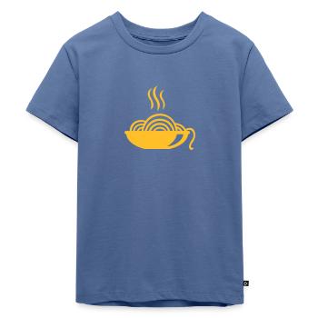 Nudeln - Kinder Premium Bio T-Shirt - Taubenblau - Vorne - Mikhail (115cm)