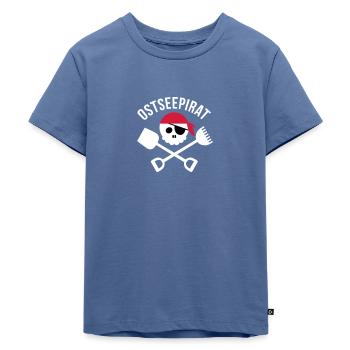 pirat ostsee - Kinder Premium Bio T-Shirt - Taubenblau - Vorne - Mikhail (115cm)