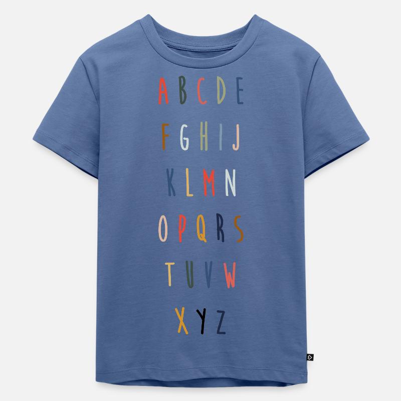 ABC - Kinder Premium Bio T-Shirt - Taubenblau