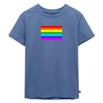 Regenbogenfahne - Kinder Premium Bio T-Shirt - Taubenblau - Vorne - Mikhail (115cm)