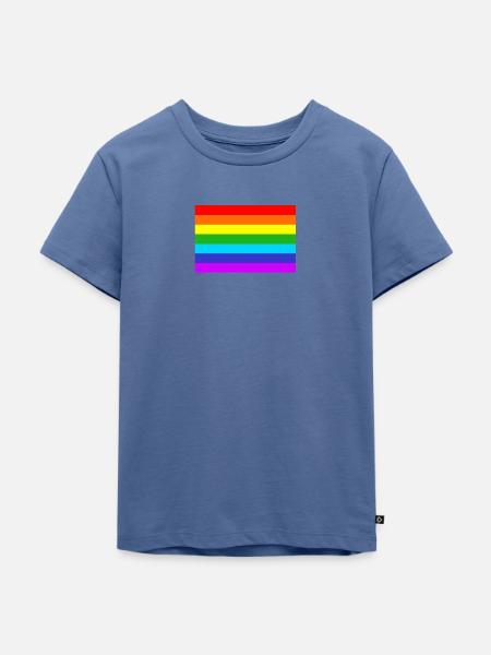 Regenbogenfahne - Kinder Premium Bio T-Shirt - Taubenblau