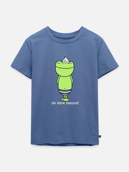 Sei kein Frosch (b) - Kinder Premium Bio T-Shirt - Taubenblau