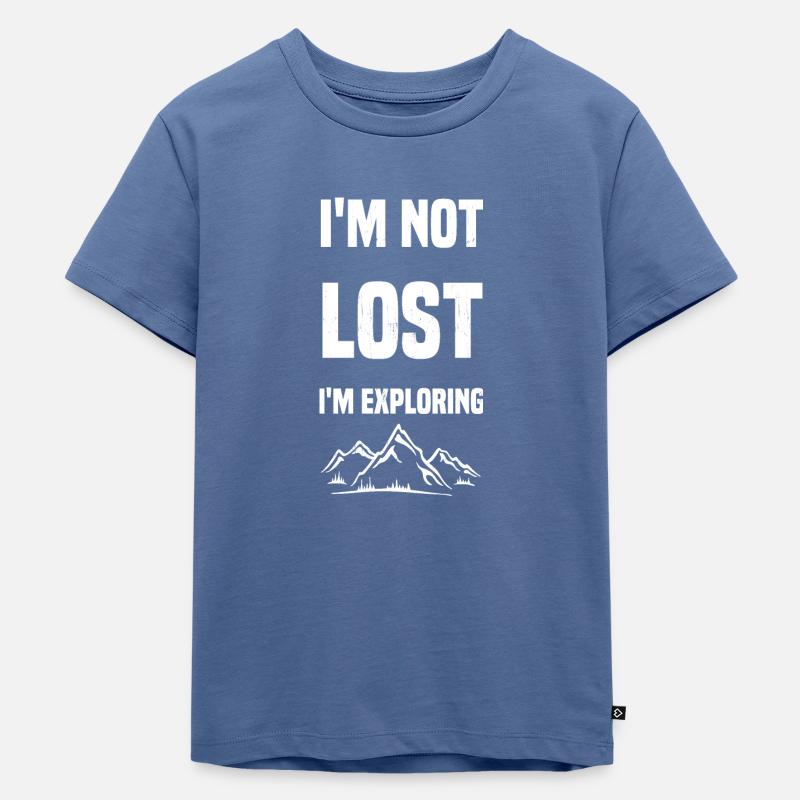 Je ne suis pas perdu j'explore - T-shirt Premium bio Enfant - bleu pigeon