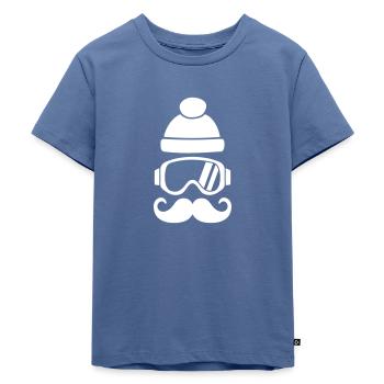 Ski - Kinder Premium Bio T-Shirt - Taubenblau - Vorne - Mikhail (115cm)