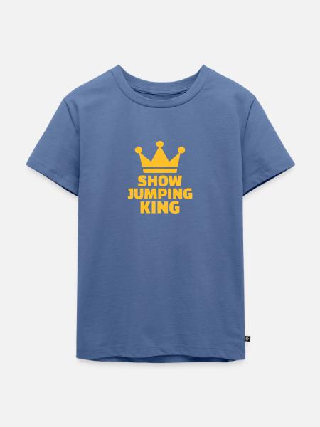 Springreiten - Kinder Premium Bio T-Shirt - Taubenblau