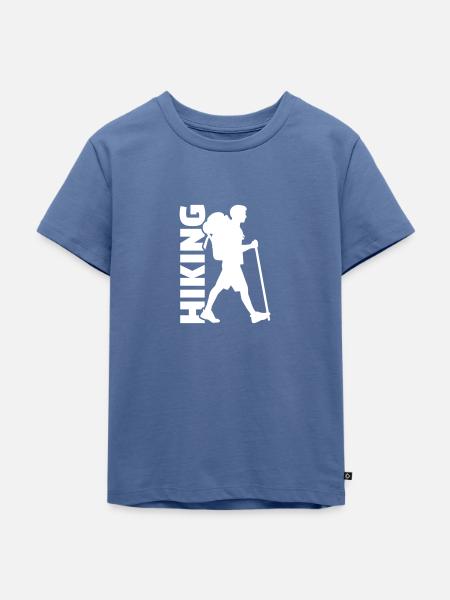 Wandern - Kinder Premium Bio T-Shirt - Taubenblau