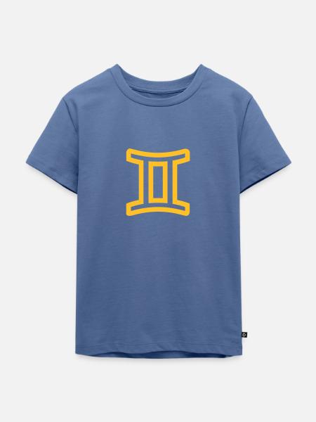 Zwillinge - Kinder Premium Bio T-Shirt - Taubenblau