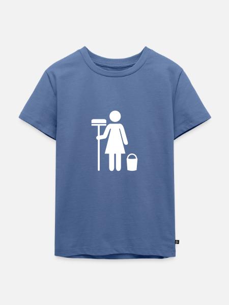 Putzfrau - Kinder Premium Bio T-Shirt - Taubenblau