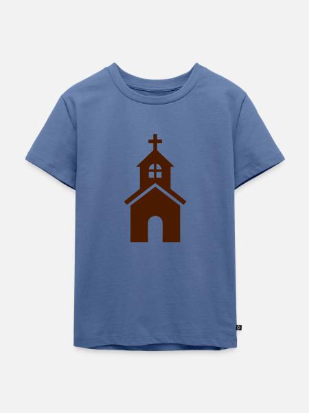 Kirche - Kinder Premium Bio T-Shirt - Taubenblau