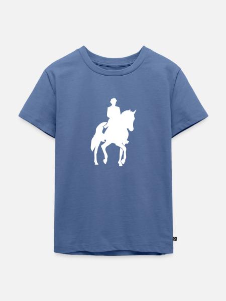 Dressur - Kinder Premium Bio T-Shirt - Taubenblau
