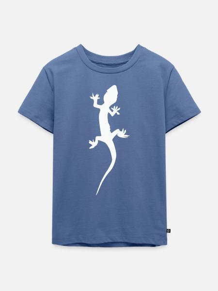 Gecko Echse - Kinder Premium Bio T-Shirt - Taubenblau