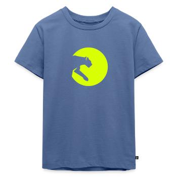 Leopard - Kinder Premium Bio T-Shirt - Taubenblau - Vorne - Mikhail (115cm)