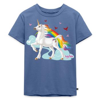 Schleich bayala Rainbow Unicorn Stallion - Kids Premium Organic T-Shirt - stone blue - Front - Mikhail (115cm)