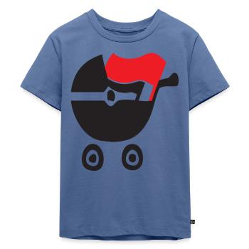 antifa kinderwagen flagge baby - Kinder Premium Bio T-Shirt - Taubenblau - Vorne - Mikhail (115cm)