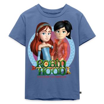 Robin Hood Maid Marian Und Scarlett - Kinder Premium Bio T-Shirt - Taubenblau - Vorne - Mikhail (115cm)