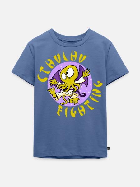 Cthulhu kämpft - Kinder Premium Bio T-Shirt - Taubenblau
