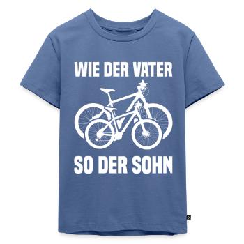 Wie der Vater so der Sohn - Mountainbike Fahrrad - Kinder Premium Bio T-Shirt - Taubenblau - Vorne - Mikhail (115cm)