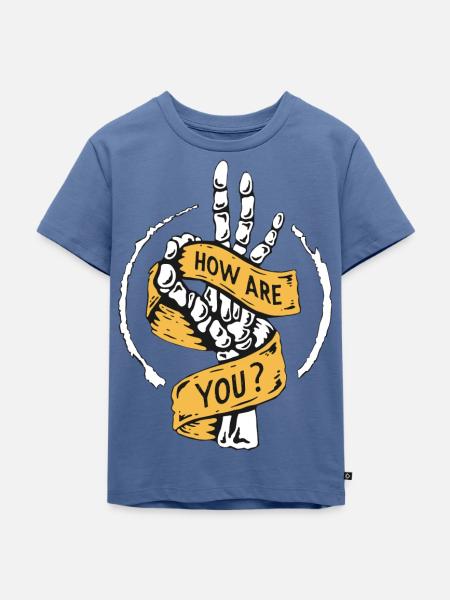 HOW ARE YOU? - Kinder Premium Bio T-Shirt - Taubenblau