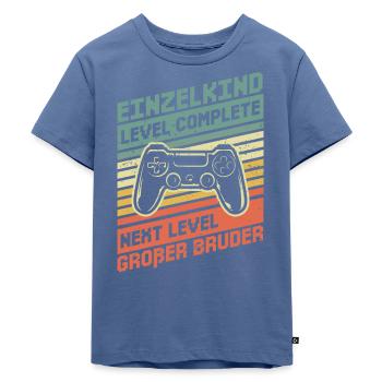 Complete Einzelkind Next Level Großer Bruder - Kinder Premium Bio T-Shirt - Taubenblau - Vorne - Mikhail (115cm)