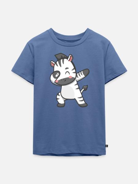 Zebra - Kinder Premium Bio T-Shirt - Taubenblau