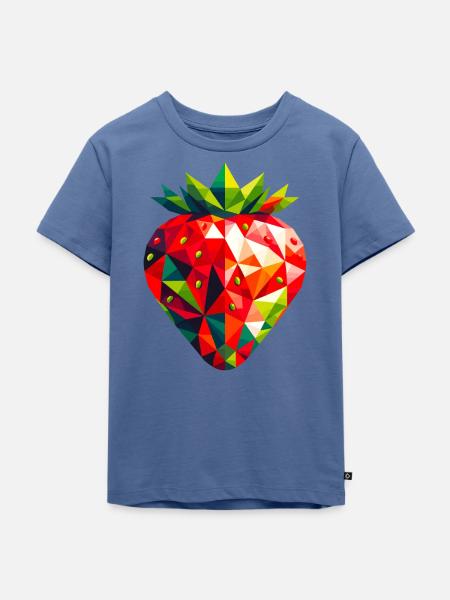 Abstrakte geometrische Erdbeere - Farbdesign - Kinder Premium Bio T-Shirt - Taubenblau