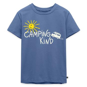 Camping Kind Bus - Kinder Premium Bio T-Shirt - Taubenblau - Vorne - Mikhail (115cm)