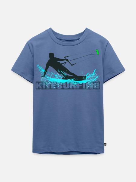 Kitesurfing - Kinder Premium Bio T-Shirt - Taubenblau