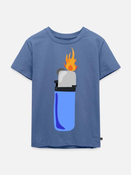 Feuer - Kinder Premium Bio T-Shirt - Taubenblau