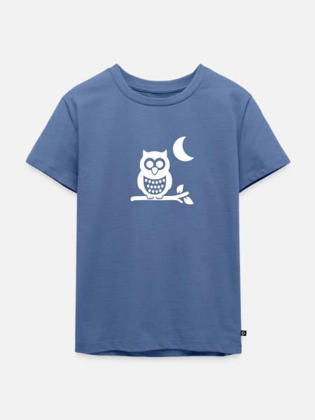 Eule - Kinder Premium Bio T-Shirt - Taubenblau