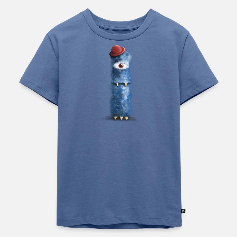Buchstabe "I" - Kinder Premium Bio T-Shirt - Taubenblau