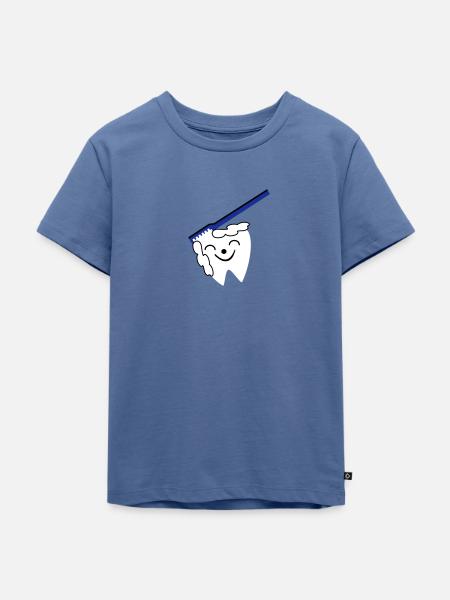Zahnpflege - Kids Premium Organic T-Shirt - stone blue