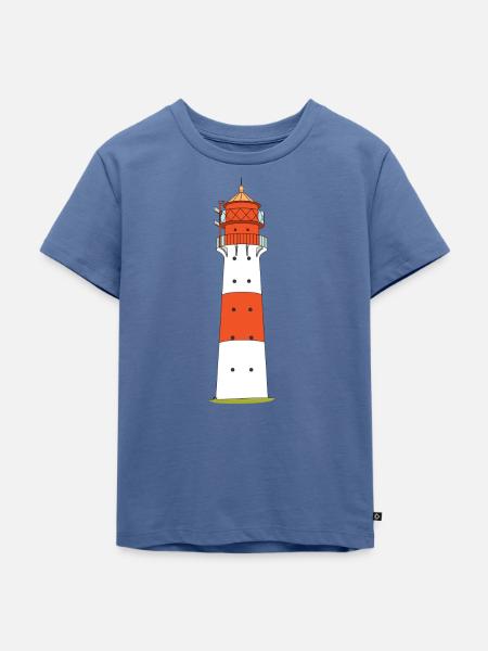 Leuchtturm Falshöft - Kinder Premium Bio T-Shirt - Taubenblau