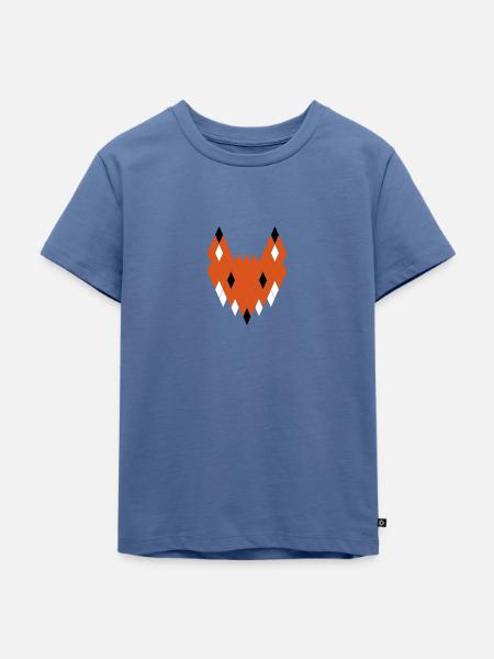 Fuchs - Kinder Premium Bio T-Shirt - Taubenblau