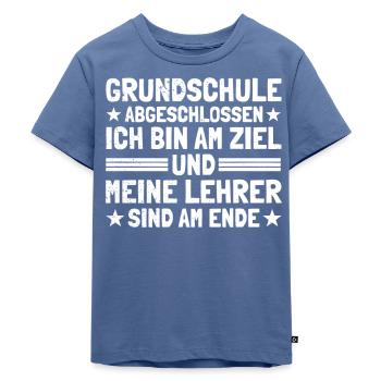Grundschulabgänger Grundschule Absolvent - Kinder Premium Bio T-Shirt - Taubenblau - Vorne - Mikhail (115cm)