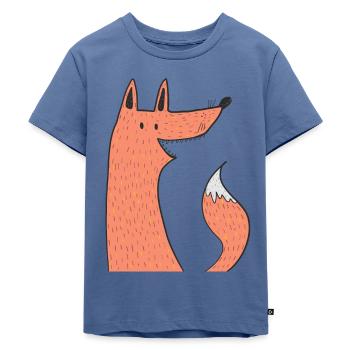 Fuchs Kinder Shirt - Kinder Premium Bio T-Shirt - Taubenblau - Vorne - Mikhail (115cm)
