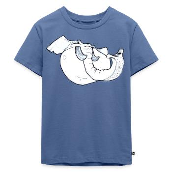Elefant - Kinder Premium Bio T-Shirt - Taubenblau - Vorne - Mikhail (115cm)