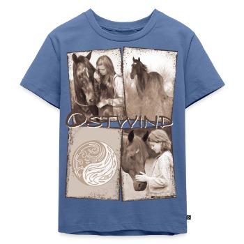 Ostwind Aris Ankunft Kachel-Motiv - Kinder Premium Bio T-Shirt - Taubenblau - Vorne - Mikhail (115cm)