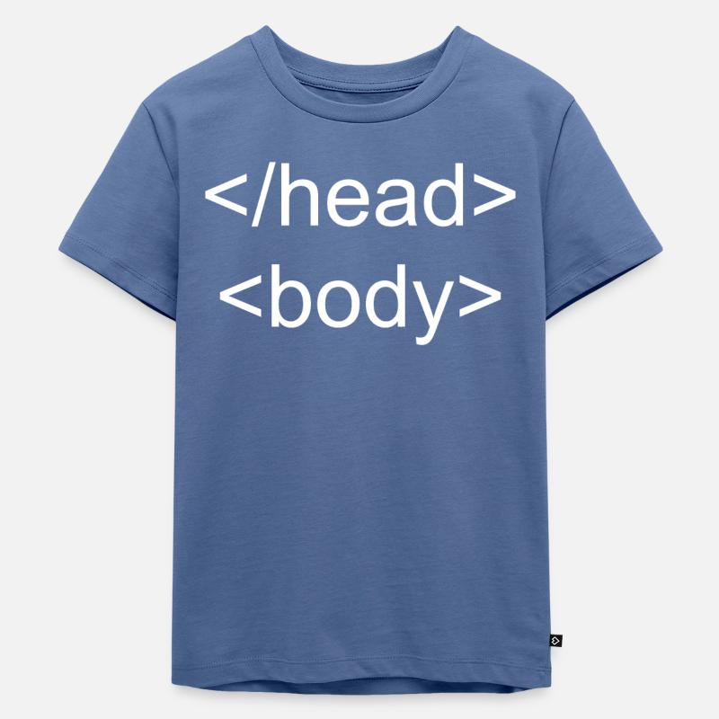 Programmation HTML du corps de la tête de ballot - T-shirt Premium bio Enfant - bleu pigeon