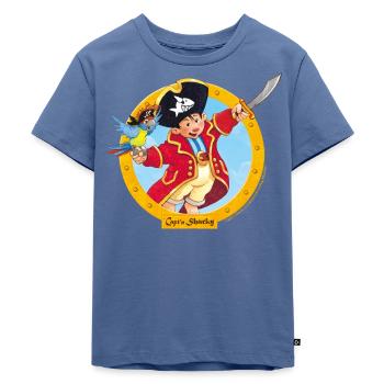 Käpt'n Sharky Piratenkapitän - Kinder Premium Bio T-Shirt - Taubenblau - Vorne - Mikhail (115cm)